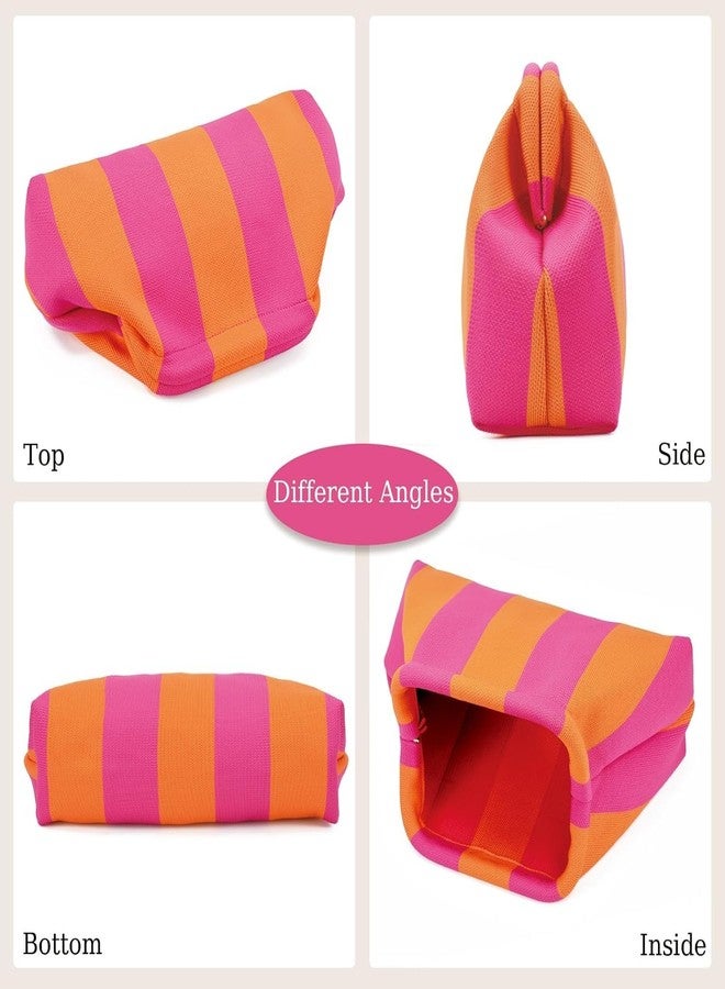 كون حقيبة يد نسائية من Kawn® بتصميم كروشيه مخطط | حقيبة كتف منسوجة يدوياً | حقيبة يد أنيقة بتصميم مميز وقفل كبس، مناسبة للاستخدام اليومي والنزهات - Image 4